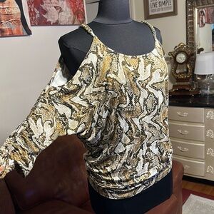 MICHAEL MICHAEL KORS WOMENS SNAKE SKIN PRINT WITH CHAIN SLEEVE